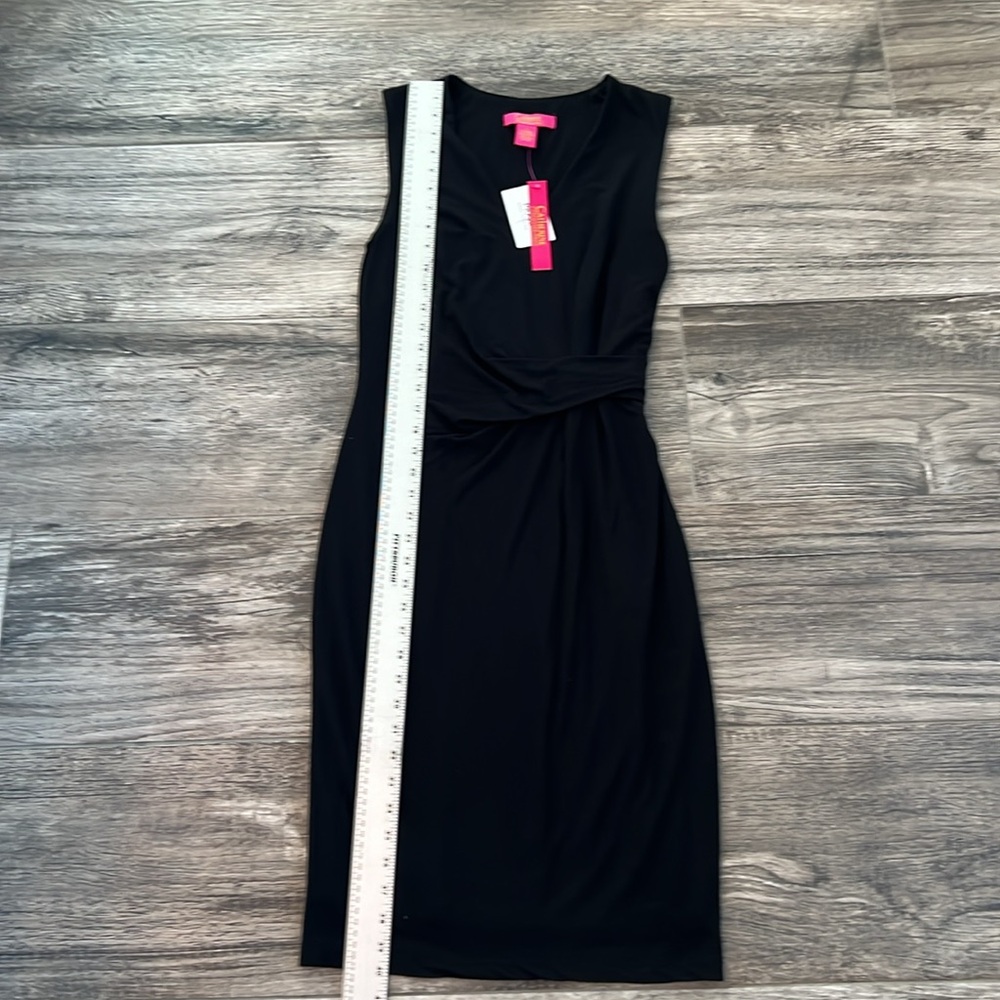 Catherine Malandrino Womens Black Ruched Sheath Wear to Work Dress SMALL NWT #45 - Picture 13 of 13